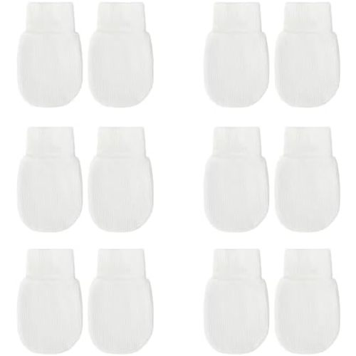 BQUBO 6 Pairs Newborn Baby Boys Girls Mittens 0-6 Months Unisex-Baby Infant Mittens Elastic No Scratch Wrist Gloves