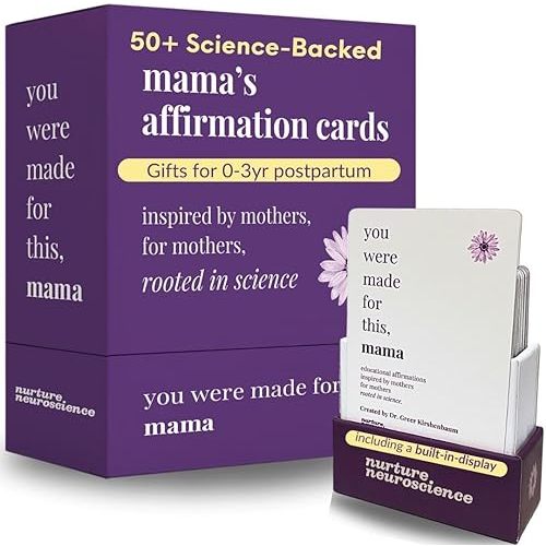 New Mom Affirmation Cards | 55 Science-Backed Daily Affirmations for Postpartum Support | postpartum gifts for new mothers / new mom or self care gifts | baby shower present for mom | Created by a Neuroscientist