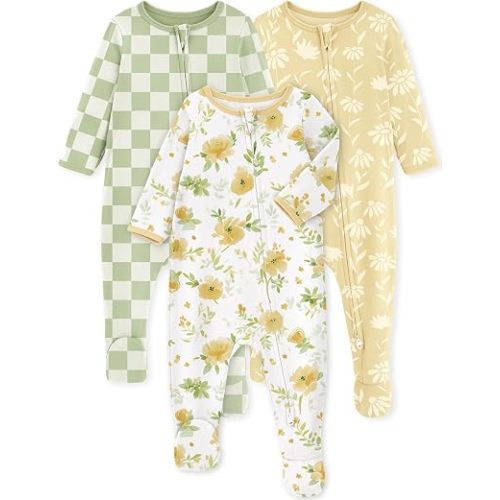 Yoofoss Baby Pajamas 100% Organic Cotton Baby Sleepers for Newborn 0-3 3-6 6-9 Months Boys Girl Clothes 3pcs Footed PJs