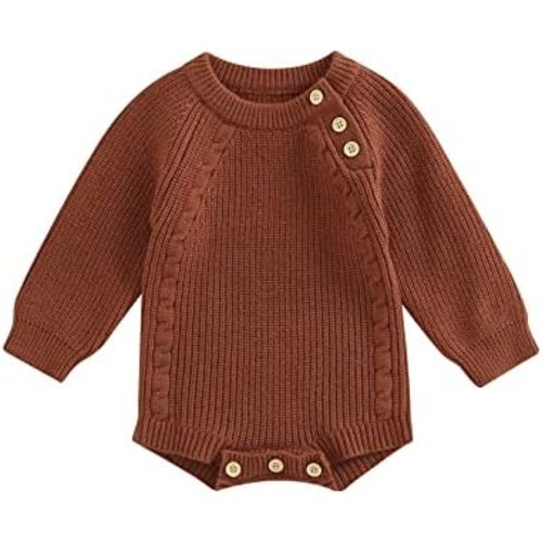 Newborn Baby Girl Boy Knit Sweater Romper Neutral One Piece Bodysuit Pullover Fall Winter Clothes