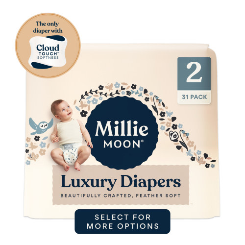Millie Moon Luxury Diapers, Size 2, 31 Count (Select for More Options)