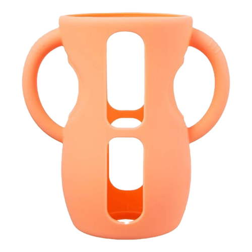 240ml Anti-Breakage Silicone Sleeve for Philips Avent Natural Glass Bottles - Protective Holder with Handle for 8oz Anti-Colic Baby Bottles - Orange