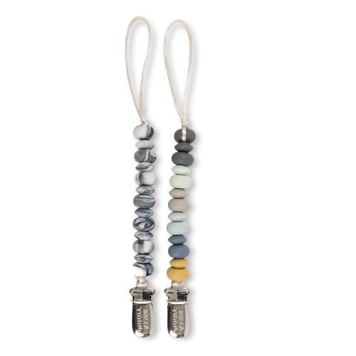 Bella Tunno Pacifier Clip Set – Soft Silicone Pacifier Clip for Infant and Baby Pacifier, Convenient and Lightweight, Non-Toxic and BPA Free Silicone (Soft Neutral)