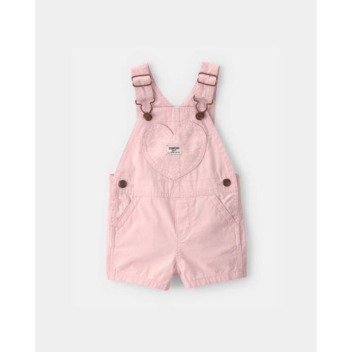 Baby Girl Heart Pocket Canvas Shortall - Pink - OshKosh B'gosh | Carter's