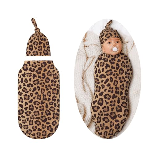 Leopard Swaddle Blankets Soft Receiving Blanket Baby Swaddle Wrap for Baby Girls Boys