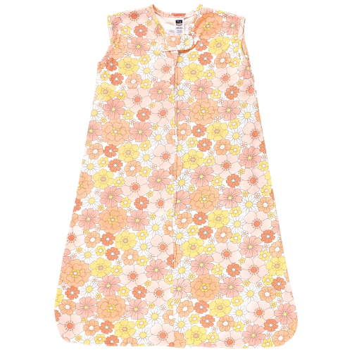 Hudson Baby Infant Girl Cotton Sleeveless Wearable Sleeping Bag, Sack, Blanket, Peace Love & Flowers, 0-6 Months