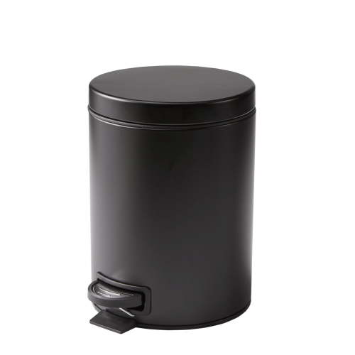 Better Homes & Gardens Matte Black 1.3 Gallon Metal Bathroom Waste Basket with Removable Liner and Soft Close Lid