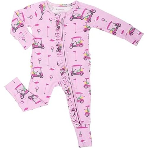 LollyBanks Baby Pajamas, Long Sleeve Baby Romper with 2-Way Zipper, 95% Viscose from Bamboo and 5% Spandex, Infant Sleepers