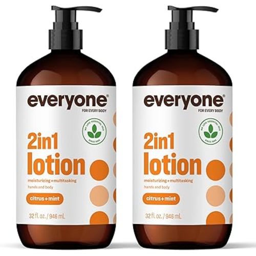 Everyone 2-in-1 Lotion for Hands/Body, 32 ounce (Pack of 2) Citrus and Mint made with Essential Oils for Men and Women