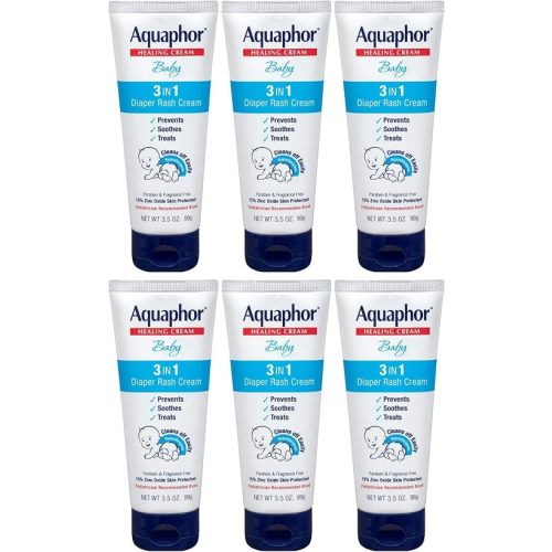 Aquaphor Baby Healing Cream 3 In 1 Diaper Rash 3.5 Ounce (100Ml) (6 Pack)