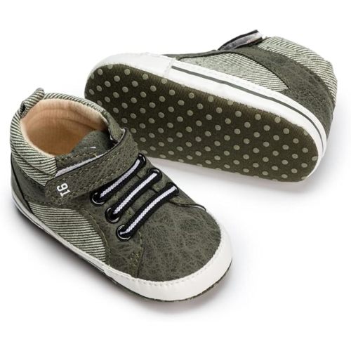 Meckior Toddler Baby Boys Girls High Tops Ankle Sneakers Soft Anti-Slip Sole PU Leather Moccasins Infant Newborn Prewalker First Walking Crib Shoes