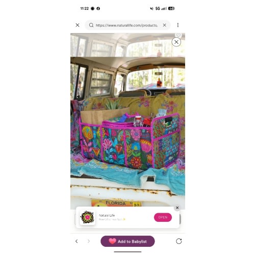 Car Trunk Organizer - Navy Folk Flower – Natural Life