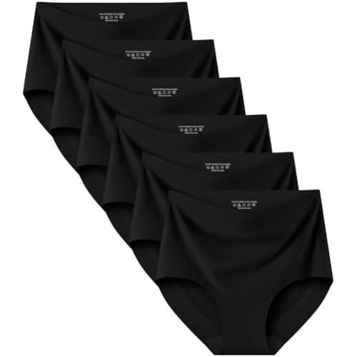 Kalapa Seamless Womens Underwear High Waisted No Show Briefs Silky Stretch Breathable Full Coverage Ladies Panties Multi Pack