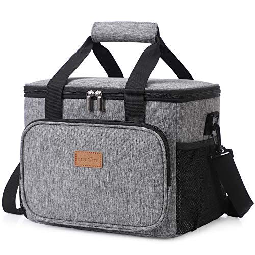 Lifewit Large Lunch Bag Insulated Lunch Box Soft Cooler Cooling Tote for Adult Men Women, 24-Can (15L), Grey