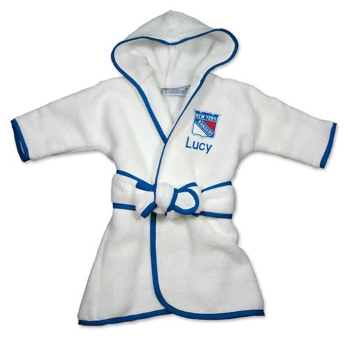 New York Rangers Infant Personalized Robe - White