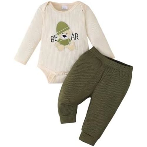 SUNNY PIGGY Baby Boy Clothes Newborn Infant Boys Outfits Romper Hat Pants 3PC Set 0-3 3-6 6-12 12-18 Month Clothing Gift