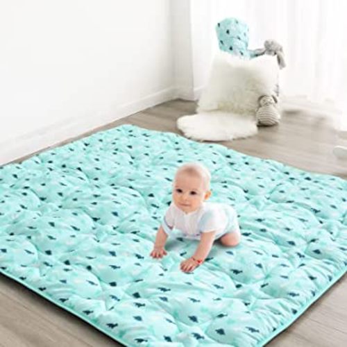 Baby Play Mat, 47x47 Infant Play Mat for Playpen, Thicken Cushioned PlayMat for Floor, Non-Slip Washable Baby Playmat, Toddlers, Dinosaur