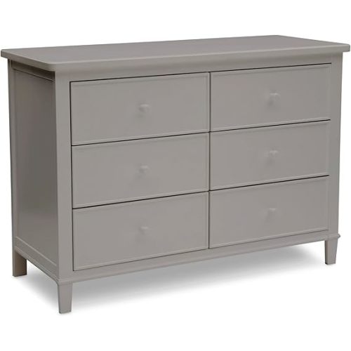Delta Children Haven 6 Drawer Dresser with Interlocking Drawers - Greenguard Gold Certified, Grey