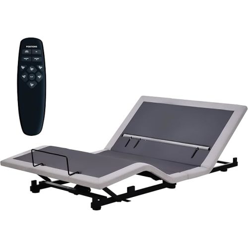 Adjustable Full Bed Base Frame No Legs, Head Foot Lift and Lumbar Support for Any Including Platform or Storage Beds Anti-Snore, Zero G,Wireless Remote,Memory Positions (Full)