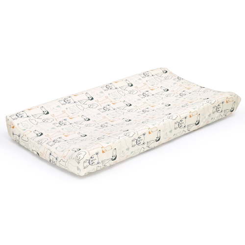 The Peanutshell Changing Pad Cover for Baby Boys or Baby Girls, Pug Life