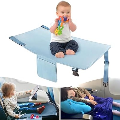 Toddler Airplane Bed, Kids Airplane Seat Extender Travel Bed, Kids Airplane Travel Essentials, Airplane Must Have for Toddlers, Portable Plane Foot Rest for Flights