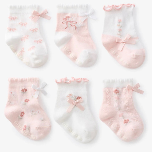 Fleur de Provence Non Slip Baby Socks 6 pk – Elegant Baby