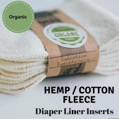 Hemp Diaper Liners - Organic Cotton Fleece Soakers for Eco-Friendly Cloth Diapers - Doublers, Choose Size & Quantity!