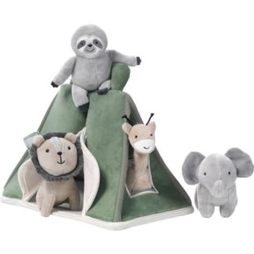 Interactive Plush Safari/Jungle Tent with Stuffed Animal Toys