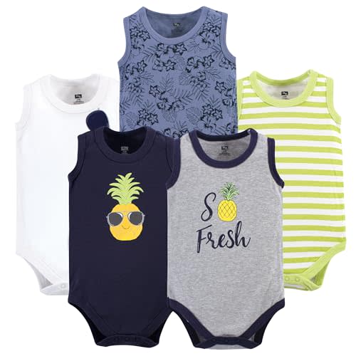 Hudson Baby Basics Unisex Baby 5-Pack Sleeveless Baby Bodysuits