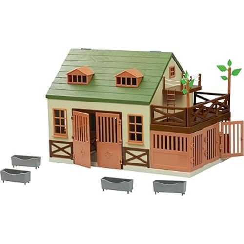 Terra by Battat – 15 Pieces Animal Hospital Playset – Wooden Vet Clinic with Openable Rooftop for Farm & Safari Animals – Pretend Play Toy for Toddlers & 3+ Years