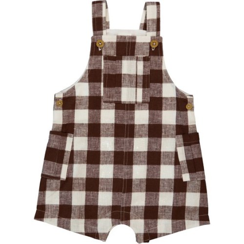 Dark Brown Baby Linen Blend Dungaree | Best&Less™ Online