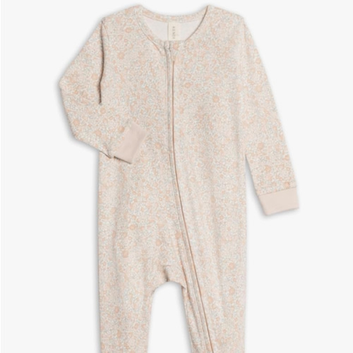 Colored Organics Baby Zip-Up Footed Sleeper with 2-Way Zipper - Newborn Organic Cotton Pajamas