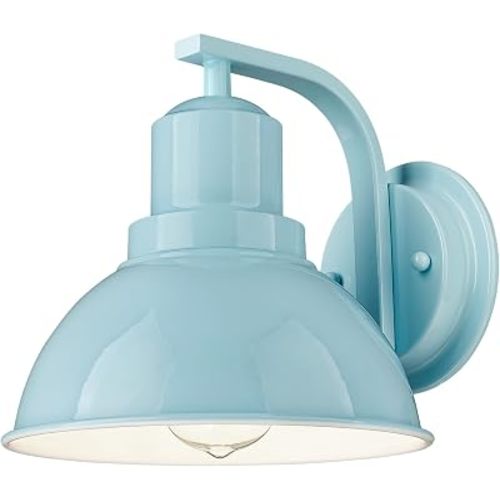 zeyu Blue Wall Mounted Light, Kitchen Wall Light Fixture for Bedroom Dining Room, Metal Dome Shade in Blue Finish, ZY24-1W SF