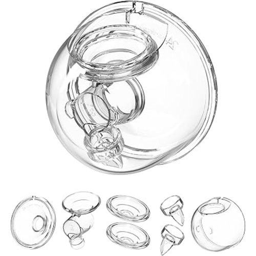 Wearable Breast Pump Replacement Parts Compatible with TSRETE Kmaier S12 S9 Wearable Breast Pump, Include Duckbill Valve, Silicone Diaphragm, 24mm Flange, Milk Collector Cup