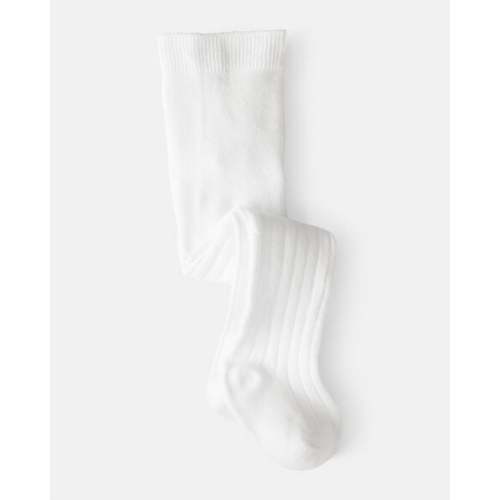 Baby Girl Rib Tights - White | Carter's