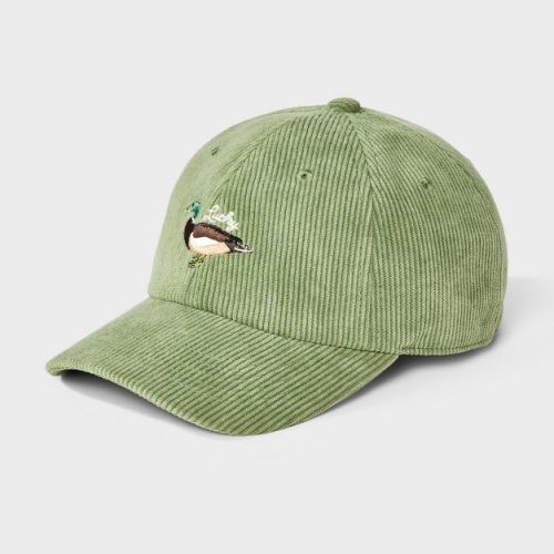 Corduroy Lucky Duck Baseball Hat - Universal Thread™ Olive Green