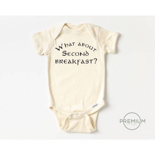 What About Second Breakfast Onesie® - Funny Baby Clothes - Natural Onesie®