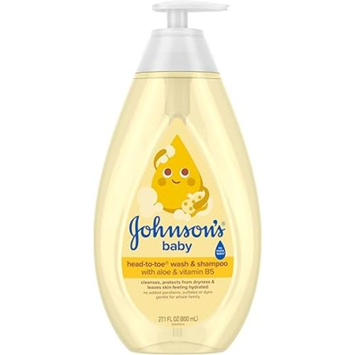 Title: Johnson's Head-To-Toe Gentle Baby Body Wash & Shampoo, Tear-Free, Sulfate-Free & Hypoallergenic Bath Wash & Shampoo for Baby's Sensitive Skin & Hair, Washes Away 99.9% Of Germs 27.1 fl. oz