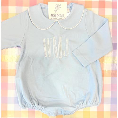 Monogrammed Long sleeve bubble- BOY