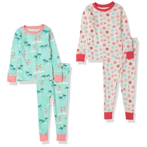 HonestBaby 4 Piece Pajamas Sleepwear Pjs 100% Organic Cotton for Infant Baby and Toddler Boys, Girls, Unisex