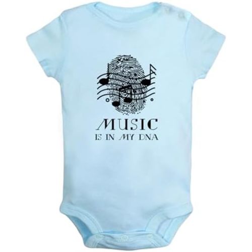 iDzn Baby Music Is In My DNA Funny Rompers Newborn Cute Musician Bodysuit Infant Jumpsuits Childs Graphic One-Piece Outfits