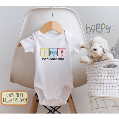 I Nap Periodically, Cute Baby, Nerd, Science, Geek, Math, Funny Baby Onesie, Periodic Table,  Onesie® Brand