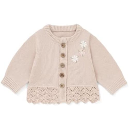 Avibae Baby Toddler Cotton Cardigan, Knit Clothes for Baby Girls
