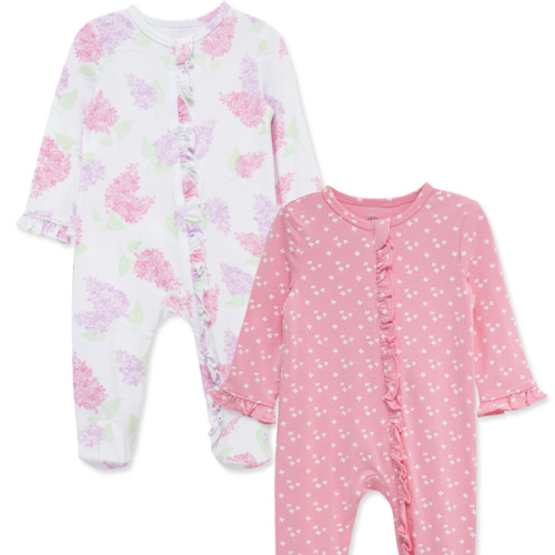 Lovely Lilacs 2-Way-Zip Footies (2-Pack)
