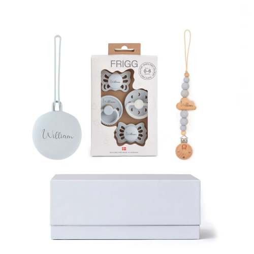 FRIGG Trial Collection Pacifiers & Personalized Holders Set