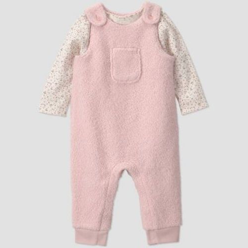 Carter's Just One You® Baby Girls' 2pc Floral Long Sleeve and Overalls Set - Pink Newborn