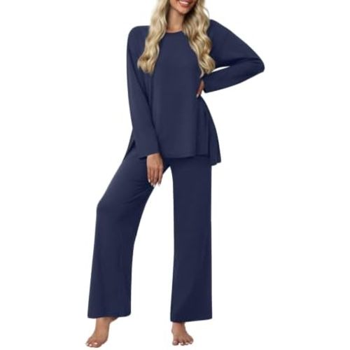 Lounge Sets for Women Fall Pajamas 2 Piece Pjs Loungewear with Pockets