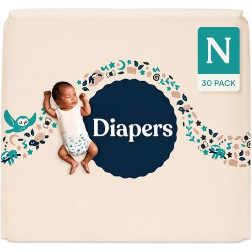 Luxury Disposable Baby Diapers Newborn Size I 30 Count I Ultra Soft Comfort, Absorbent Core for Day & Night Use, Wetness Indicator, Gentle Materials, Secure Fit