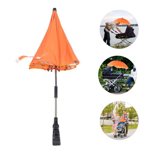 Tineasur Chair Umbrella with Clamp in Orange for Pushchair Uv Protection and Adjustable for Strollers