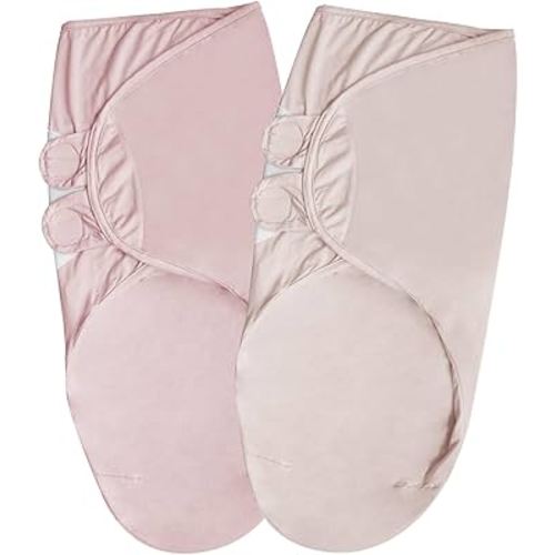 Viscose FromBamboo Baby Swaddles Blanket for Newborn, 2-Pack Adjustable Infant Sleep Sack wrap (Gentle Style, 0-3 Months)